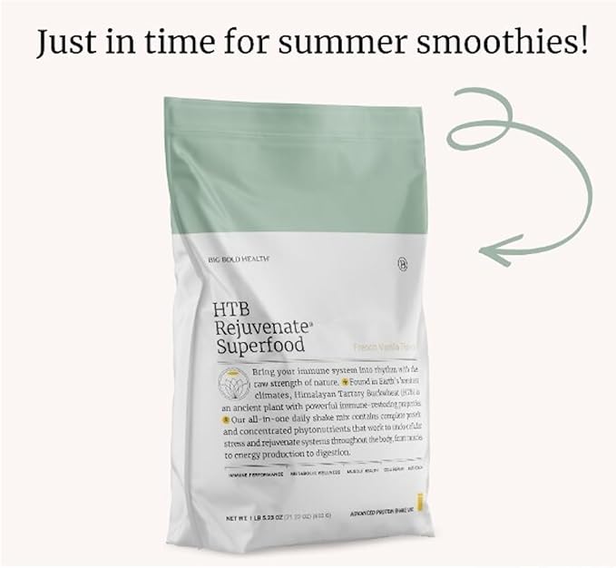BIG BOLD HEALTH HTB Rejuvenate Superfood Advanced Protein Shake Mix- Superfood Protein Powder, Plant-Based Protein Shake for Immune Rejuvenation, Vanilla Flavor
