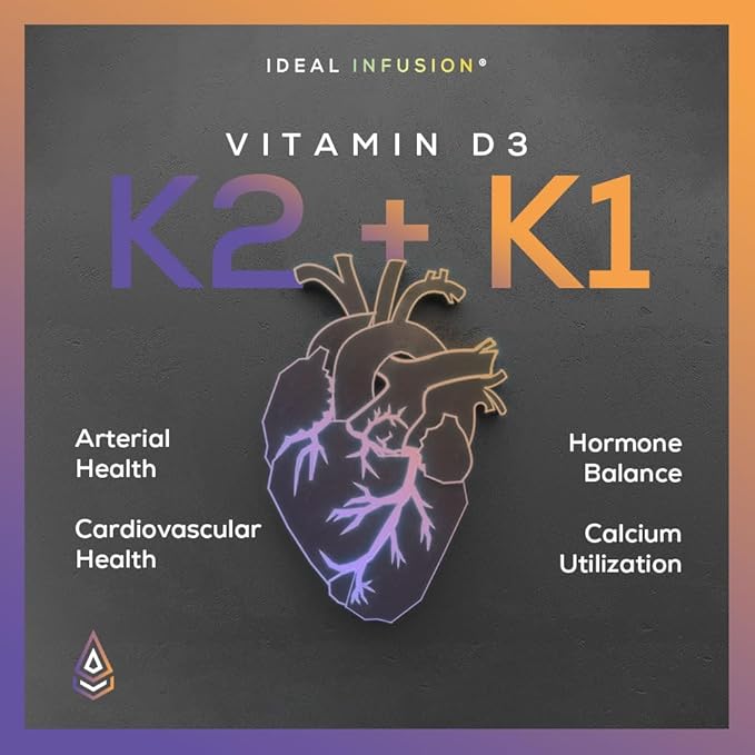 Vegan Vitamin D3 10,000 iu with K2 + K1: 100% Plant Based Vitamin D3 with Coconut MCT Powder, Bone Health, Immune Support (90 Servings) Oil-Free Formula