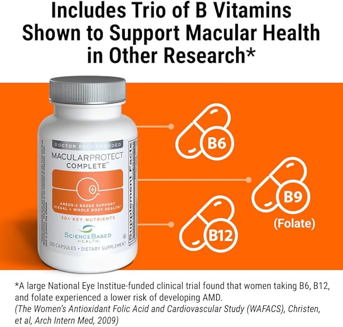 MacularProtect Complete – AREDS 2 Eye Health Supplement with Daily Multivitamin – 30+ Key Nutrients with Lutein & Zeaxanthin - Supports Eye, Vision & Whole Body Health – 120 Capsules