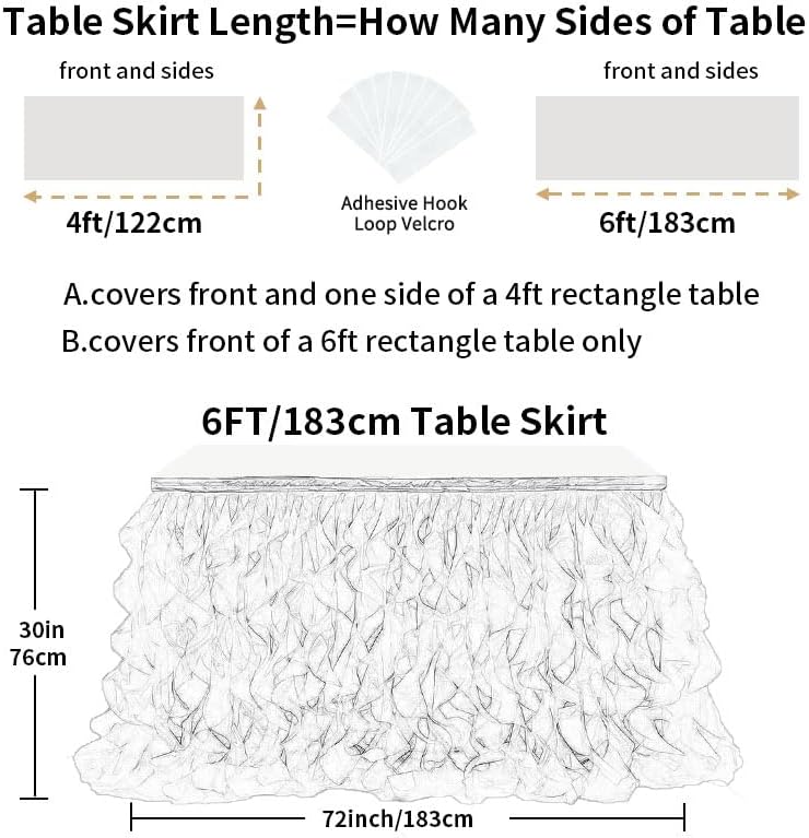 Luxury Organza Mesh Table Skirt Draping Floating Romance - Perfect for Bridal Showers, Birthday Weddings - Clear Flowing Decoration for a Wonderful Main Cake Table (Teal Blue-6ft, 72"Lx30"H)