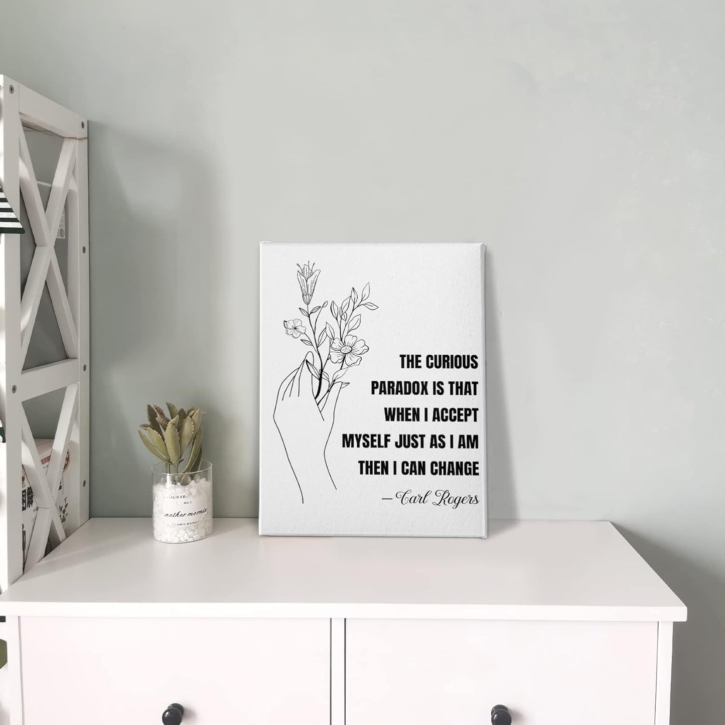 PHAMTE Mental Health Quote Wall Art,Inspirational Quote Therapy Psychotherapy Print Framed Canvas Painting Artwork For Social Worker Therapist Counseling Office Hospital Decor(11x14 Inch)