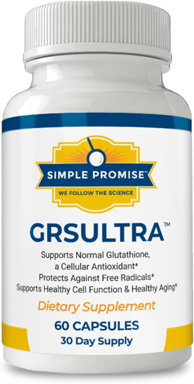 Simple Promise GRS Ultra - Glutathione Supplement with NAC 600mg N-Acetyl Cysteine, Selenium 200mcg & Red Orange Complex - Antioxidant & Cellular Support for Men & Women - 30 Days Supply