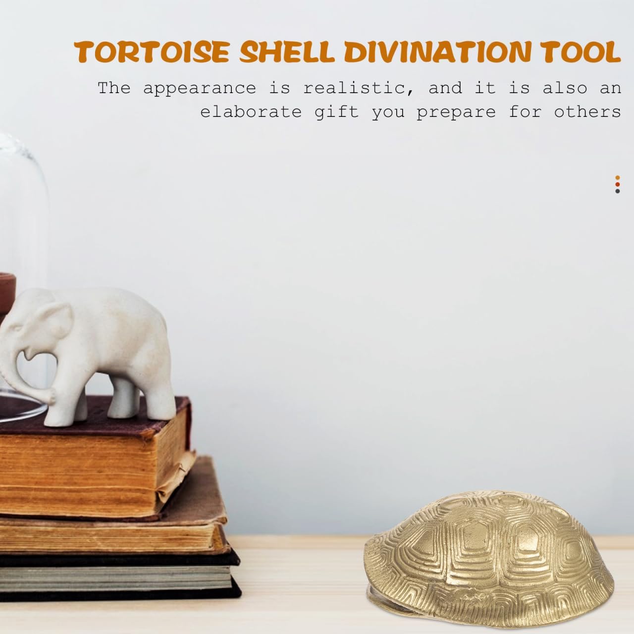 1 Set Chinese Feng Shui Coins Divination Turtle Shell Good Luck Fortune Coin Copper Crafts Turtle Statue I- Ching Coins for Health Wealth Home Ornament Golden