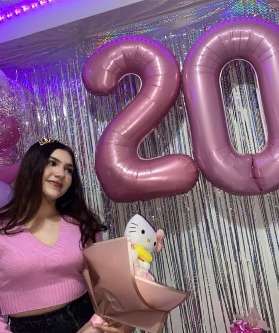 Pearlescent Pink 40 Inch 0 Number Balloons, 0 Decorations for 10 20 30 40 50 60 70 80 90 100Birthday, Foil Giant Birthday Graduations Anniversary Party Balloons