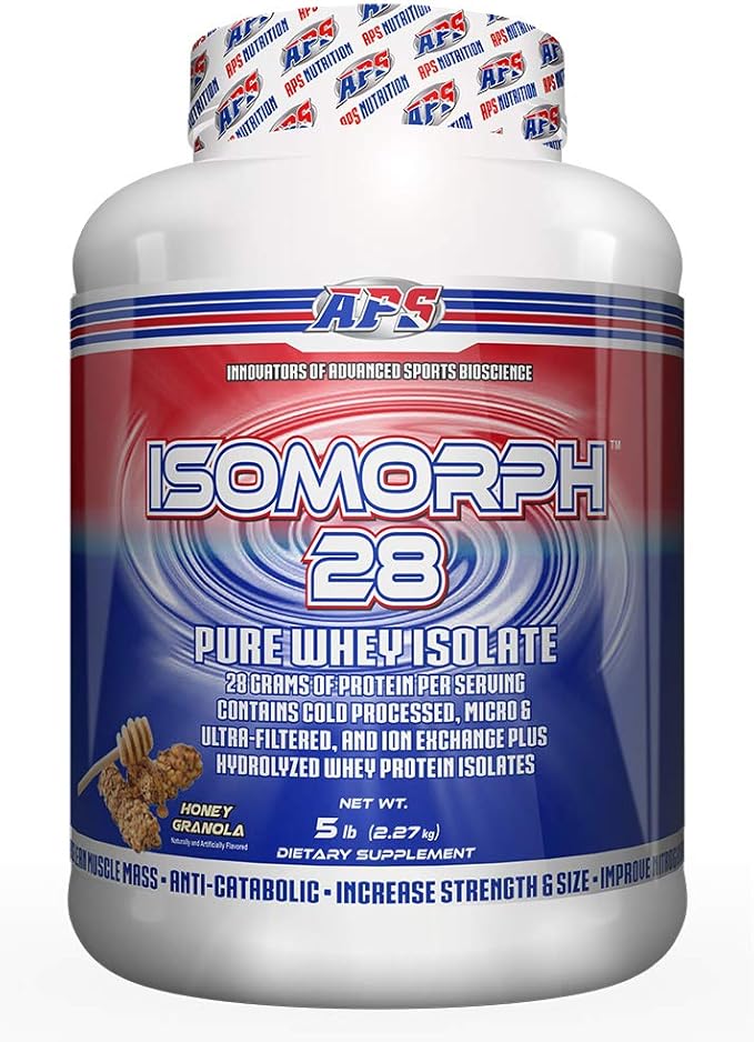 APS Nutrition Isomorph 28 Protein Powder | Pure Whey Isolate | Cold Pressed, Ultra- Filtered, & Ion Exchange Isolates | 28g Protein | 5 Pound (Honey Granola)