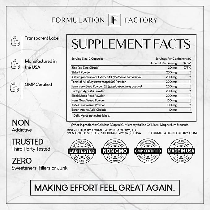 Self Obsessed 10 in 1 Masculinity Maximizer Supplement, Shilajit for Men, Tongkat Ali (120 Count (Pack of 3)