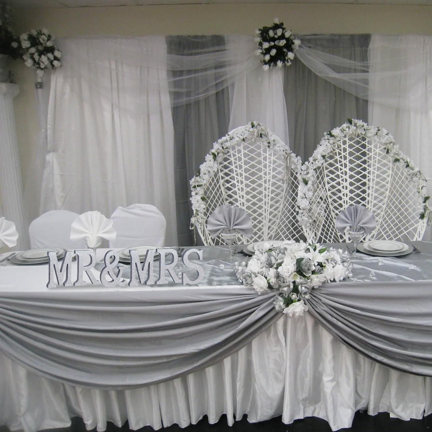 TONIFUL 8 Inch Silver Glitter Letter R Table Centerpiece A-Z Silver Birthday Party Decorations,Silver Alphabet R for Birthday,Chrismas,Graduation,Bridal Shower,Wedding,Anniversary Party Supplies