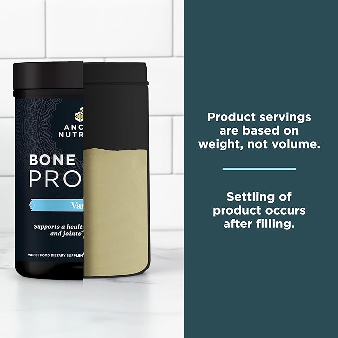 Ancient Nutrition Grass Fed, Cage Free, Bone Broth Protein Powder, 20g Protein, Hydrolyzed Collagen Peptides, Keto & Paleo Friendly, Supports Joint, Gut Health, Vanilla, 20 Servings