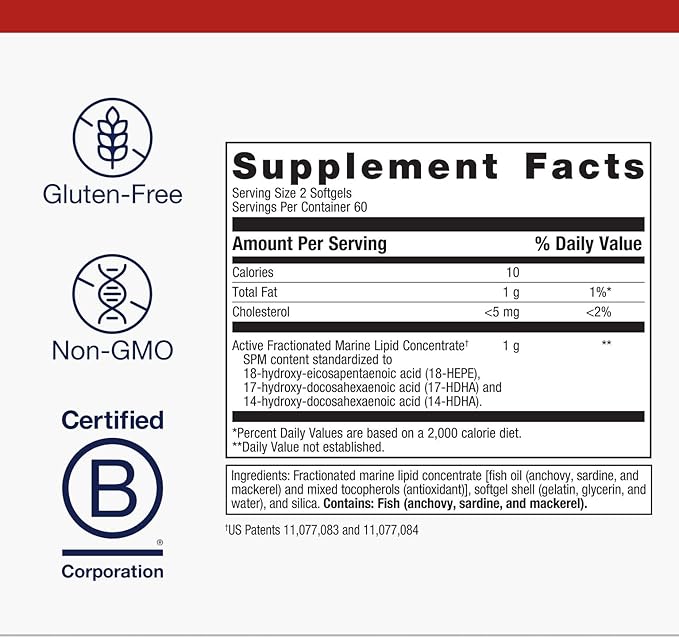 Metagenics SPM Active - Specialized Pro Resolving Mediators for Joint Comfort, Tissue Health & Minor Discomfort Relief* - Non-GMO - Gluten Free - 120 Softgels
