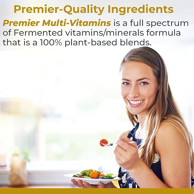 Premier Research Labs Multi-Vitamin - Immune, Brain & Heart Support | with Prebiotics and Postbiotics | Vegan Capsules for Men & Women. Gluten & Soy Free - 120 Plant-Sourced Capsules
