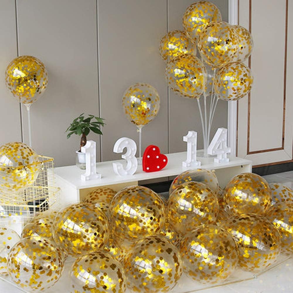 Gold Confetti Balloons Party Balloons 12inch 50 Pcs Latex Confetti Balloons Birthday Balloons Party Decoration Wedding Baby Shower Christmas Party-Confetti Gold
