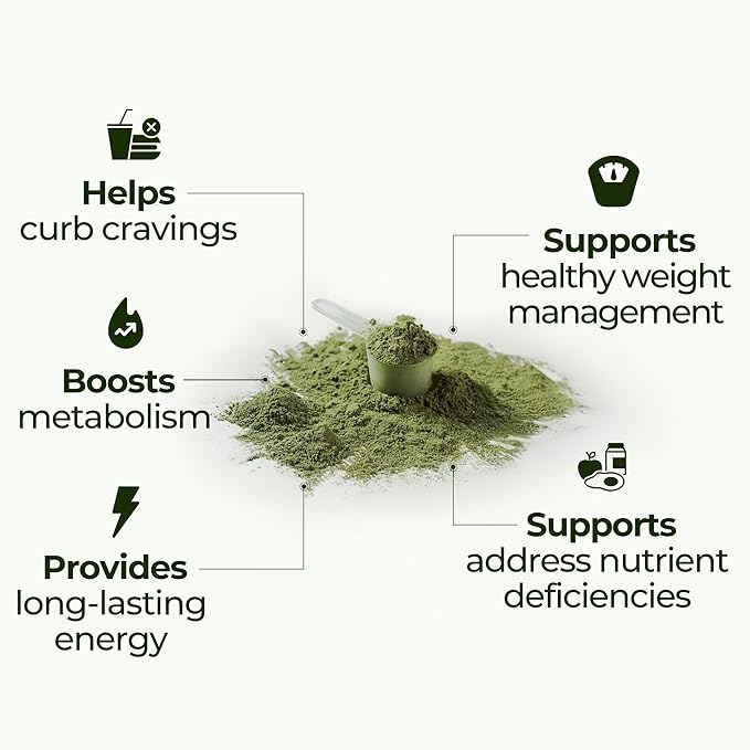 Happy Mammoth NewSlim SuperGreens with Spirulina, Chlorella & Prebiotics Blend for Adults, Supports Metabolism, Energy & Reduces Carb Cravings, 24 Servings, Vanilla Flavor