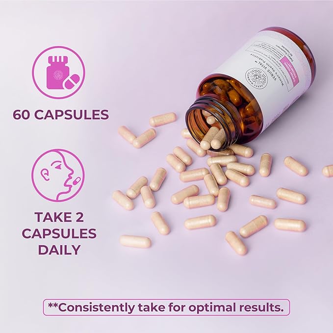 Happy Mammoth Venus Vital 3-in-1 Women’s Health Probiotic Formula Supports Vaginal, Urinary & Gut Health. Fast & Long-Lasting Relief from Vagina Odor, Itching, Burning, and Discomfort. 60 Caps.