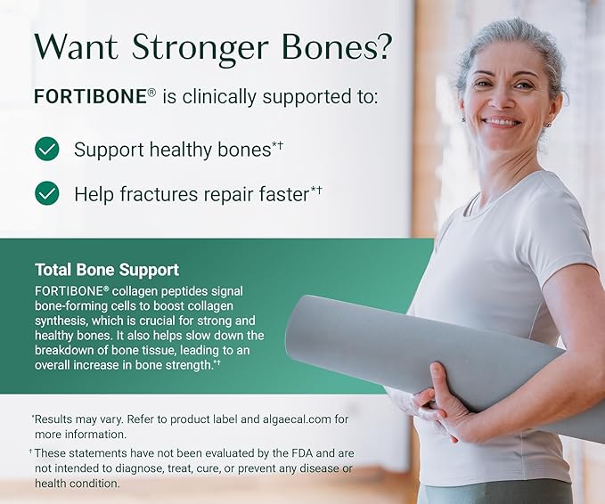 ALGAECAL Collagen - 4 Clinically-Supported Peptides VERISOL®, FORTIGEL®, UC-II®, FORTIBONE®, Anti-Aging Hydrolyzed Collagen Powder, 60 Servings, Made in USA