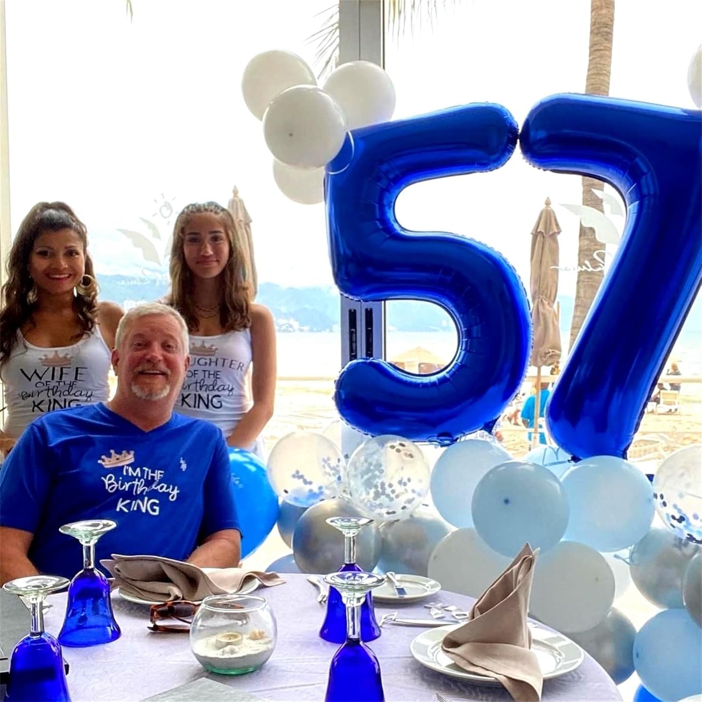 40'' Navy Blue Number 7 Balloon, Self Inflating Foil Number Balloons Set 0-9, Dark Blue Digital 7 Helium Balloon for Boys 7th Birthday Graduation Party Decorations Anniversary Supplies