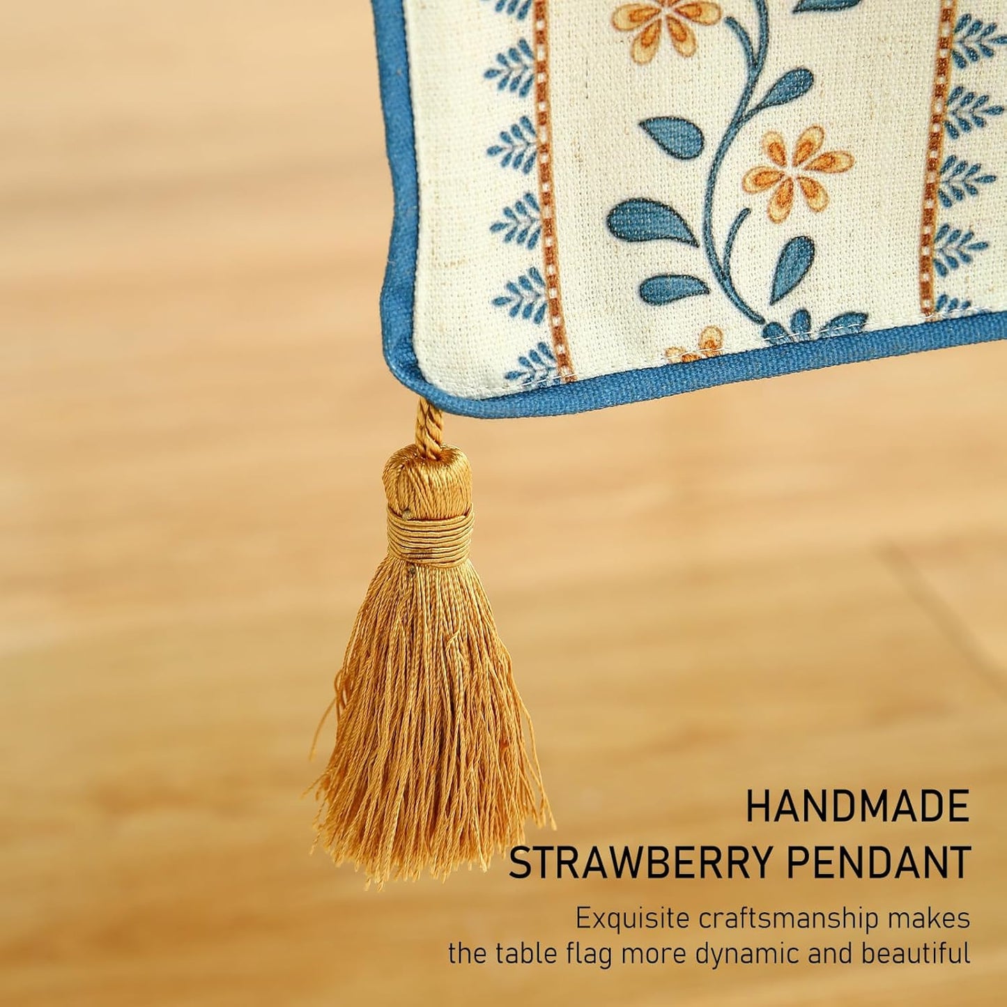 ISAENNE Designer Pale Yellow Elegant Linen Table Runner 102 Inches Long,French Floral Pattern Elegant Table Runners for Dining Tables,Thanksgiving,Kitchen Tables,Christmas,12"*102"-Estevan A