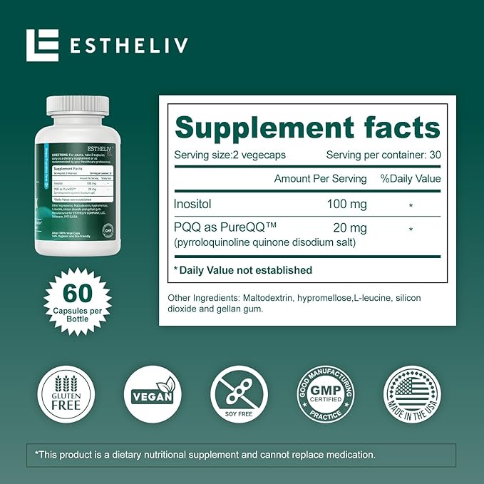 Liver Cleanse Detox & Repair PQQ + Inositol Formula, Updated V2.0 (Non Milk Thistle Supplement and Artichoke Extract), for Liver Health and Liver Detox, Renew Liver Support