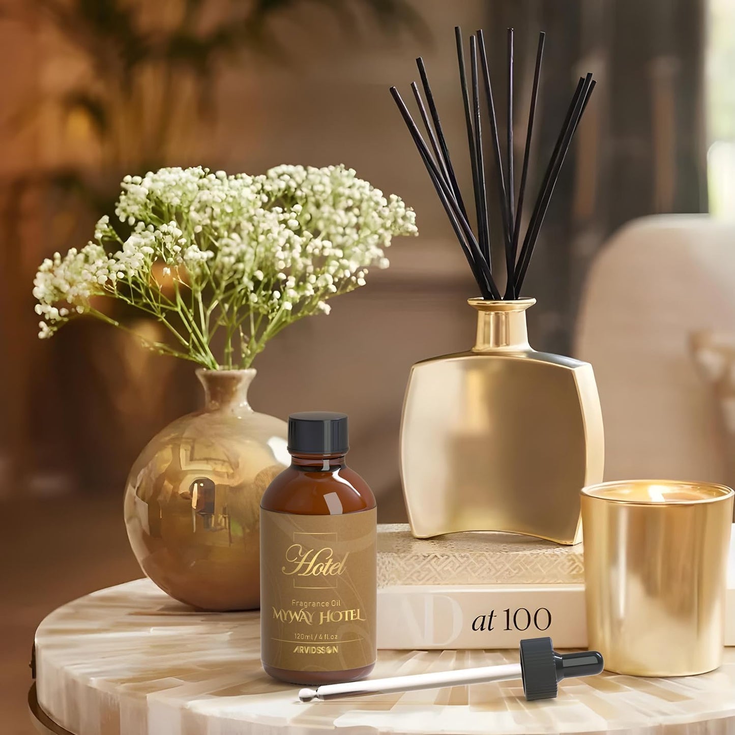 Hotel Diffuser Oil 4 Fl Oz (120ml), MyWay Fragrance Oil Inspired by The One Hotel - Hotel Scent Essential Oil for Diffuser and Crafting, Luxurious Fragrance Oil, Gift for Women & Men