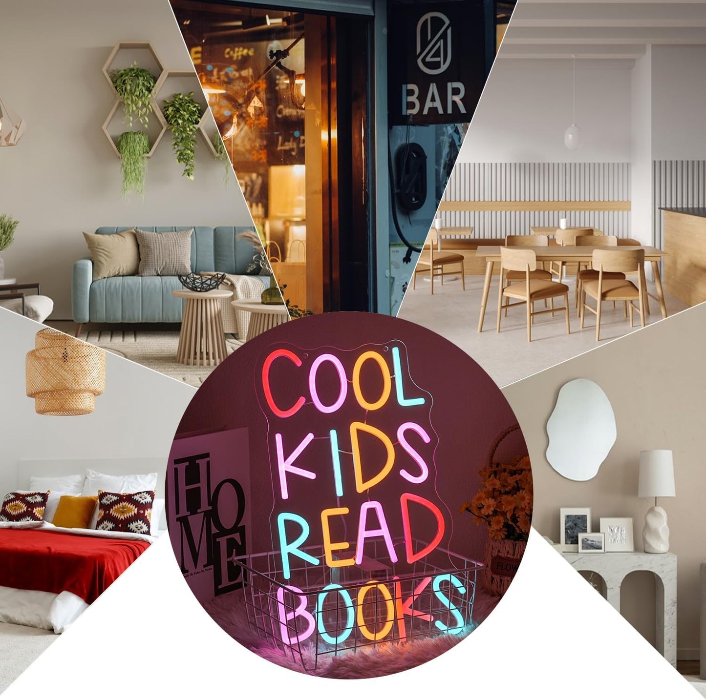 Cool Kids Read Books Neon Sign for Wall Decor, Reading Books Neon Light, Classroom Letter LED Light Up Sign for Library Classroom Reading Corner Bedroom Decor
