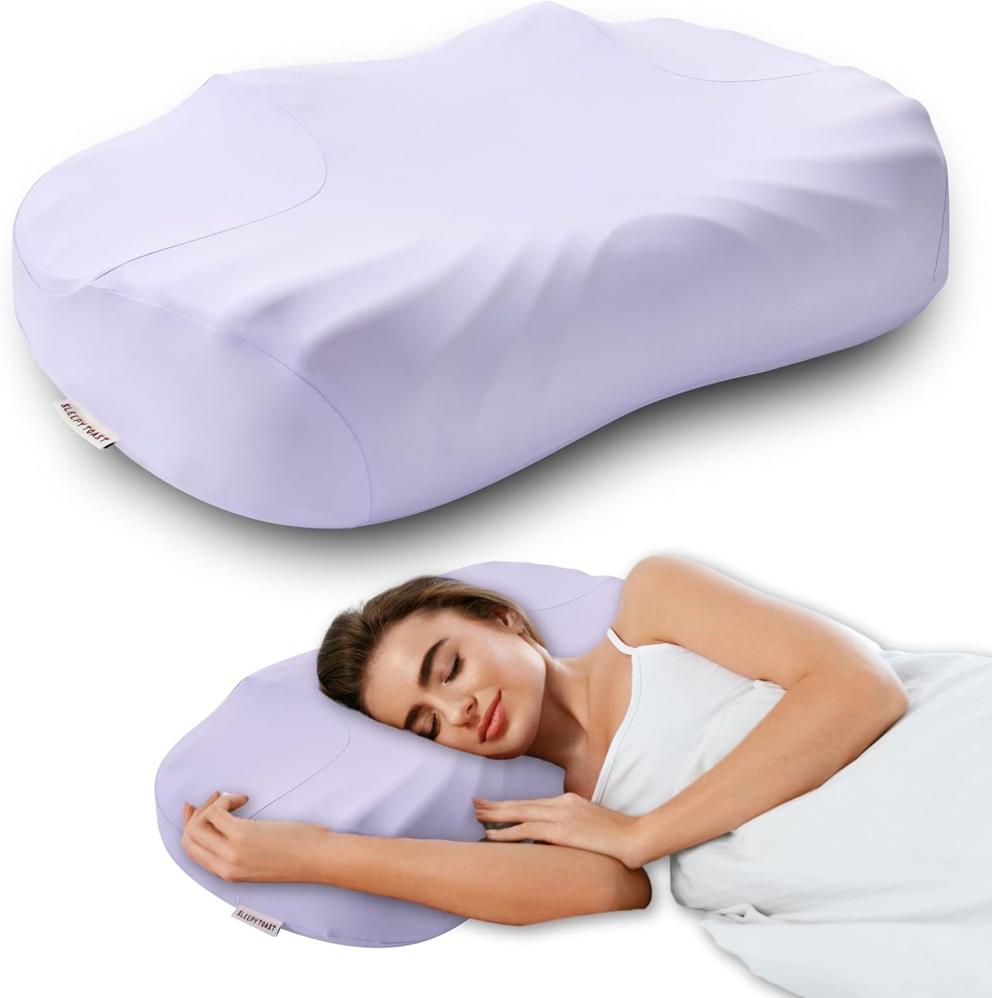 Pillow for Neck Pain Relief, Cervical Neck Pillow for Sleeping with Unique Wave Valley Design for Gentle Massage, Side Sleeper Pillow for Should Pain with Cooling Pillowcases
