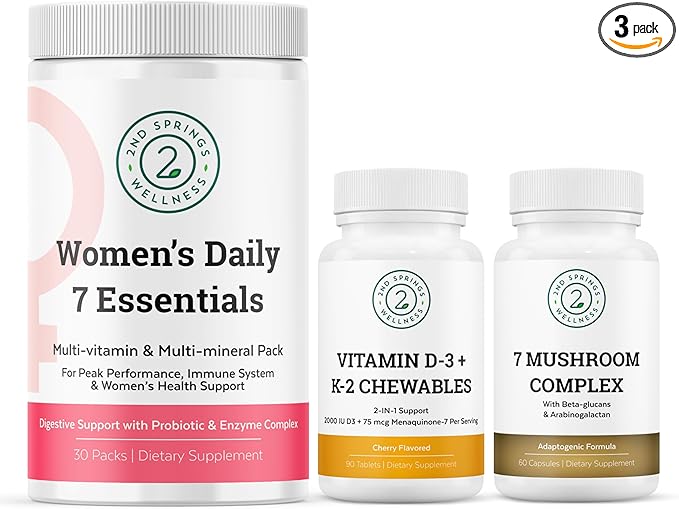Women's Wellness Power Trio: Mushrooms, Multivitamins, and Sunshine Nutrients