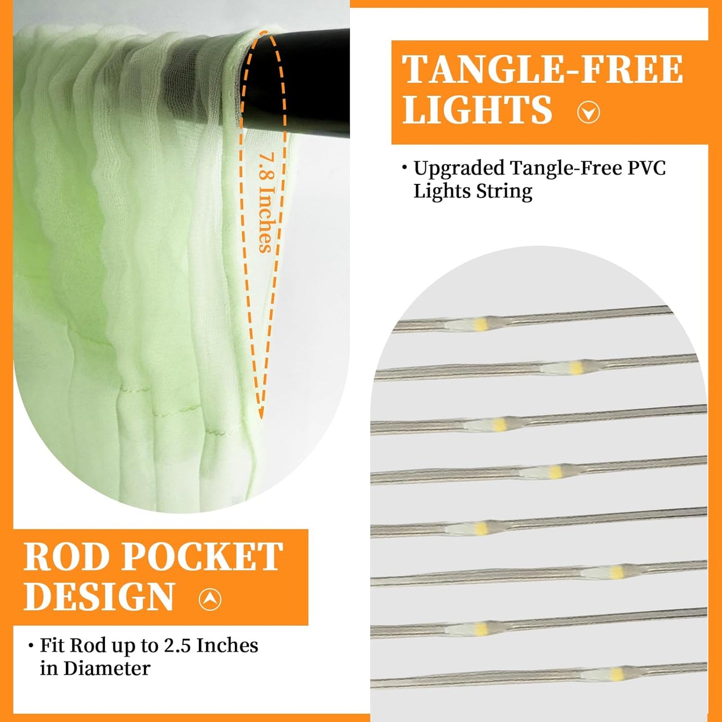 10x10ft Green Tulle Backdrop Curtain with String Lights, Wrinkle-Free Sheer Wedding Backdrop for Birthday Parties, Baby Showers, Bridal Showers, Photo Shoots and Home Decorations, Green