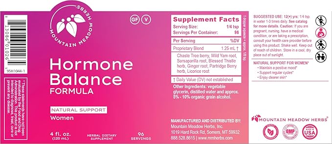 Mountain Meadow Herbs Womens Hormone Balance Supplement | Revitalize Your Well-Being - Natural Support for Women's Health & Vitality | 4oz