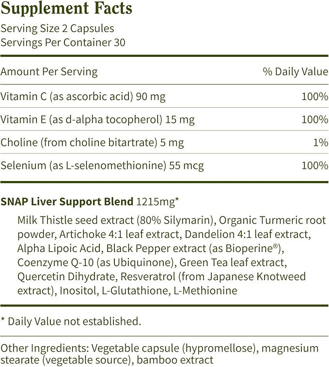 Snap Supplements Liver & Cholesterol Health Support – Natural Cleanse, Detox & Repair with Milk Thistle, Berberine, Garlic & Artichoke – Promotes Heart, Liver & Metabolism – 60 Capsules Each (2-Pack)