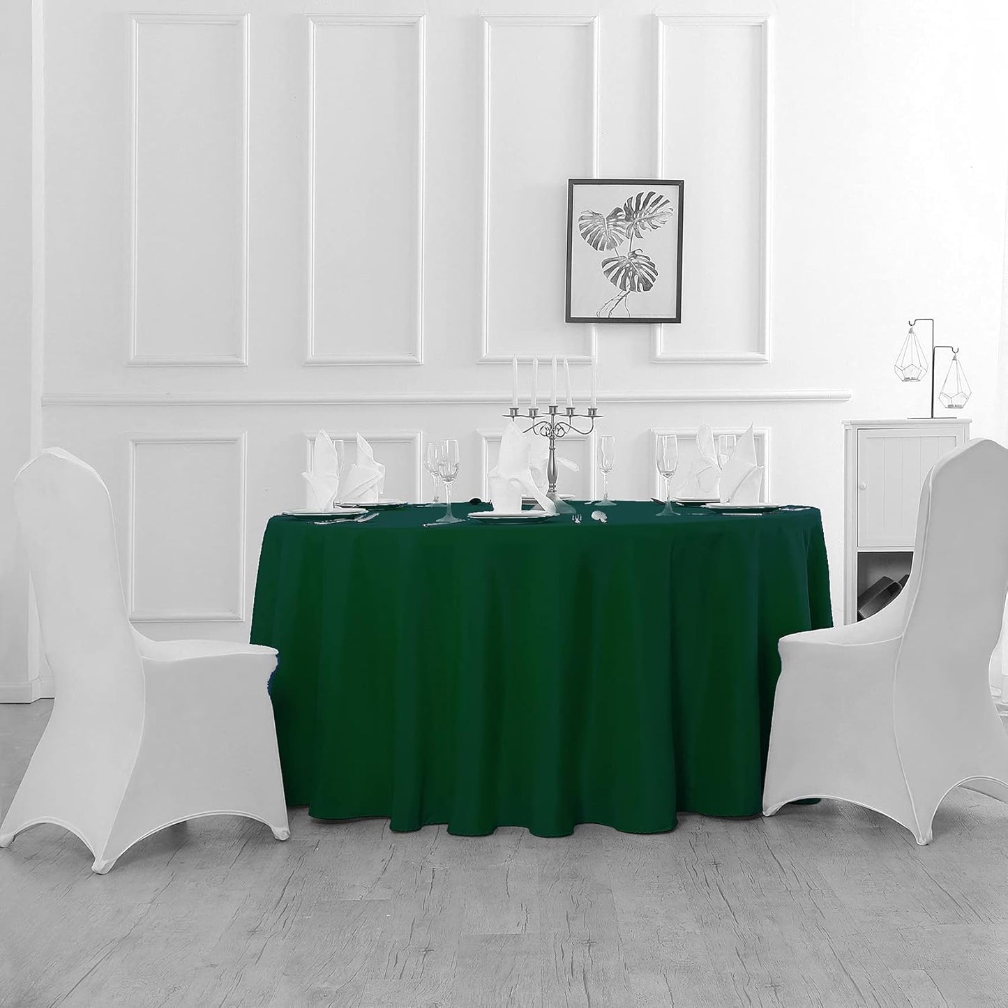 70 inch Round Tablecloth Washable Polyester Table Cloth Decorative Table Cover for Wedding Party Dining Banquet(70 inch, Hunter)