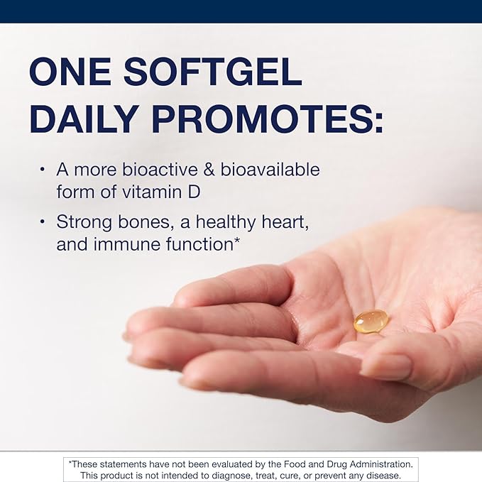 Metagenics Vitamin D3 5000 - for Immune Support, Bone Health & Heart Health* - High Potency Vitamin D - Non-GMO - Gluten-Free - 60 Softgels