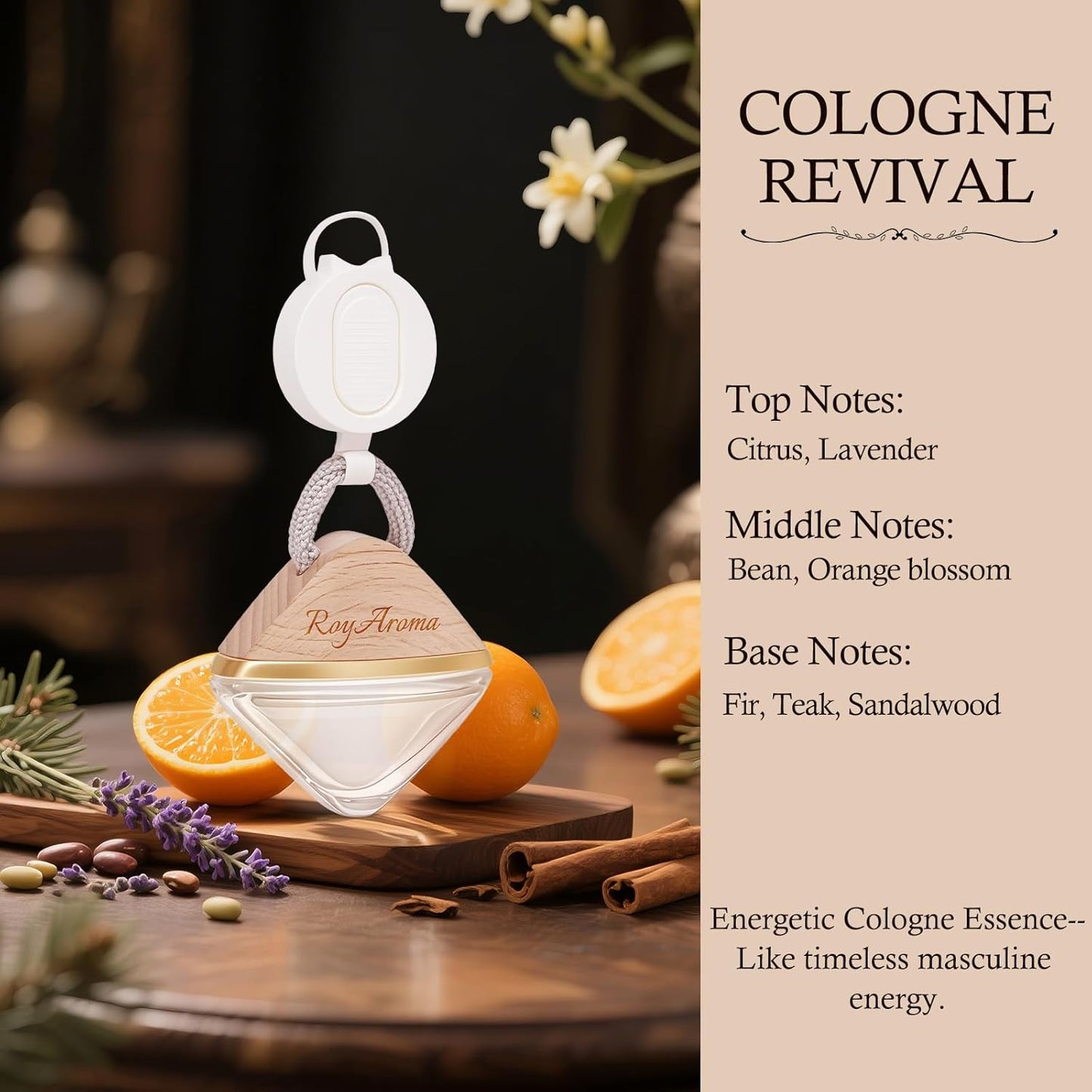 Cologne Car Air Freshener for Women & Men | Hanging Auto Scent Diffuser with Adjustable Rope | Long Lasting Car Fresheners with Essential Oils for Cars, Home, Office