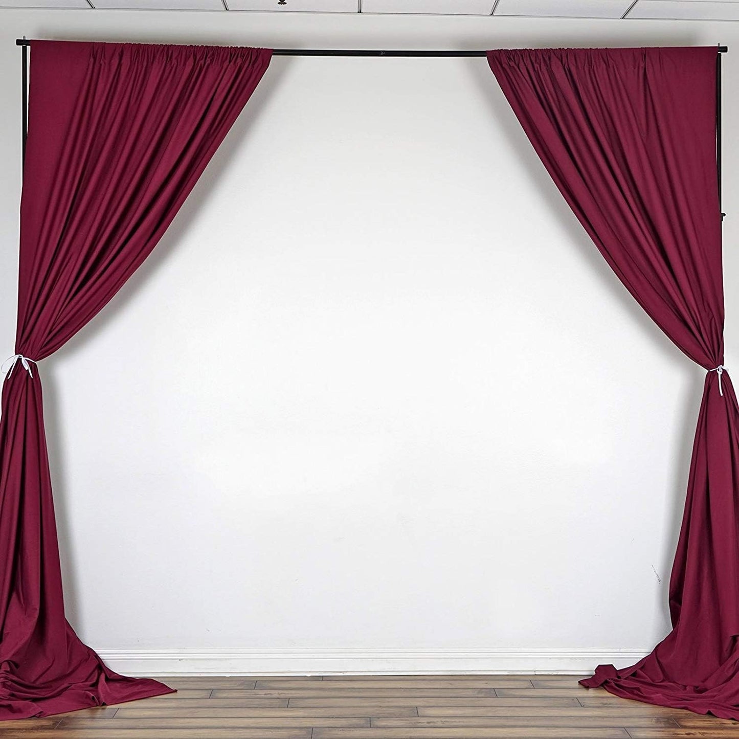 AK TRADING CO. 10 feet x 8 feet IFR Polyester Backdrop Drapes Curtains Panels with Rod Pockets - Wedding Ceremony Party Home Window Decorations - Burgundy