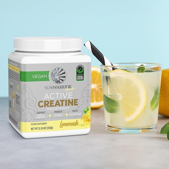 Creatine Monohydrate Powder Micronized PreWorkout Recovery Supplement Support Muscle Building Strength Training Cognition Vegan & Keto Friendly, Easily Mixes 50 Servings Lemonade Flavored
