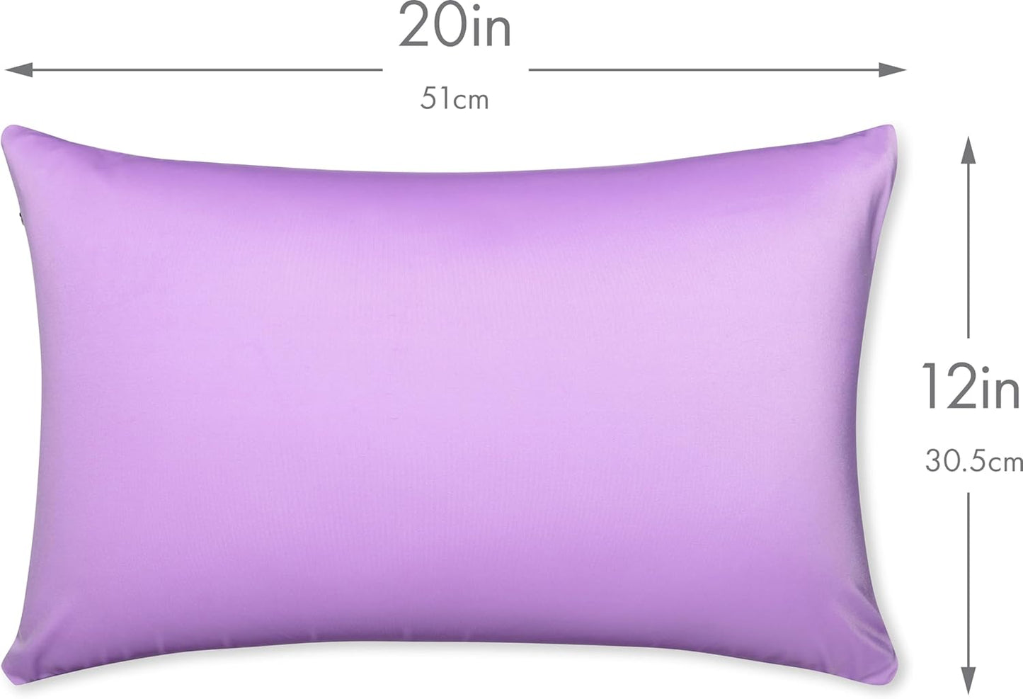 PILLOWY 12" x 20" Throw Pillow - Purple: 1 PCS Luxurious Premium Microbead Pillow with 85/15 Nylon/Spandex Fabric. Forever Fluffy, Outstanding Beauty & Support. Silky, Soft & Beyond Comfortable