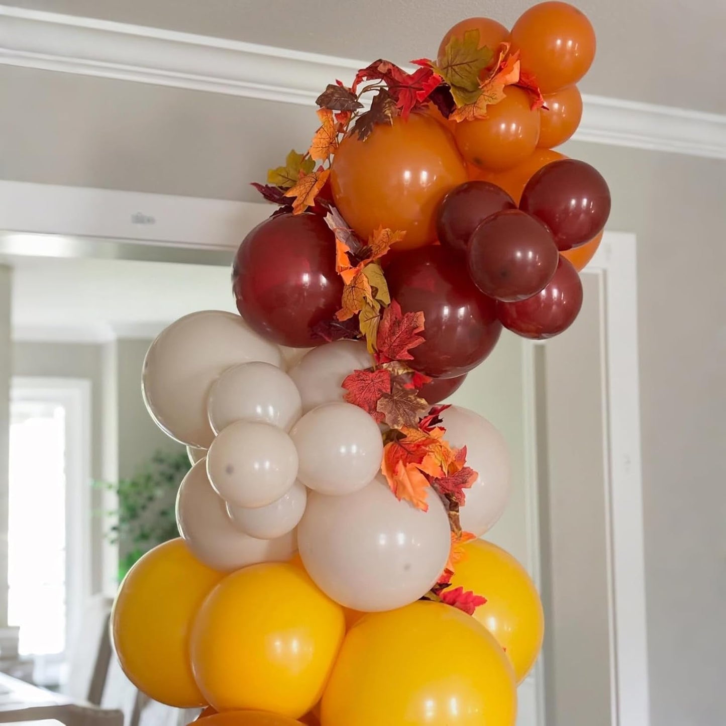 Burnt Orange Brown Balloons, 12 Inch 35PCS Fall Balloons with Orange Brown Yellow Burgundy Maroon Latex Balloon for First Fall Baby Shower Thanksgiving Autumn Harvest Market Birthday Party Decorations
