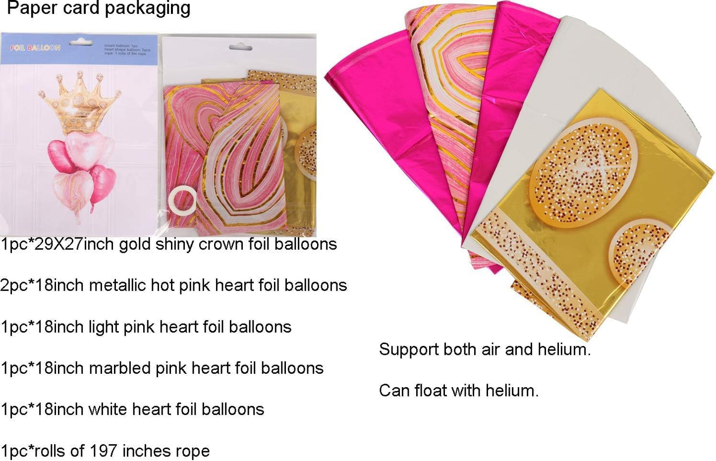 Pink And Blue Crown Balloons Set For Boy or Girl Baby Shower Gender Reveal Pary Decorations