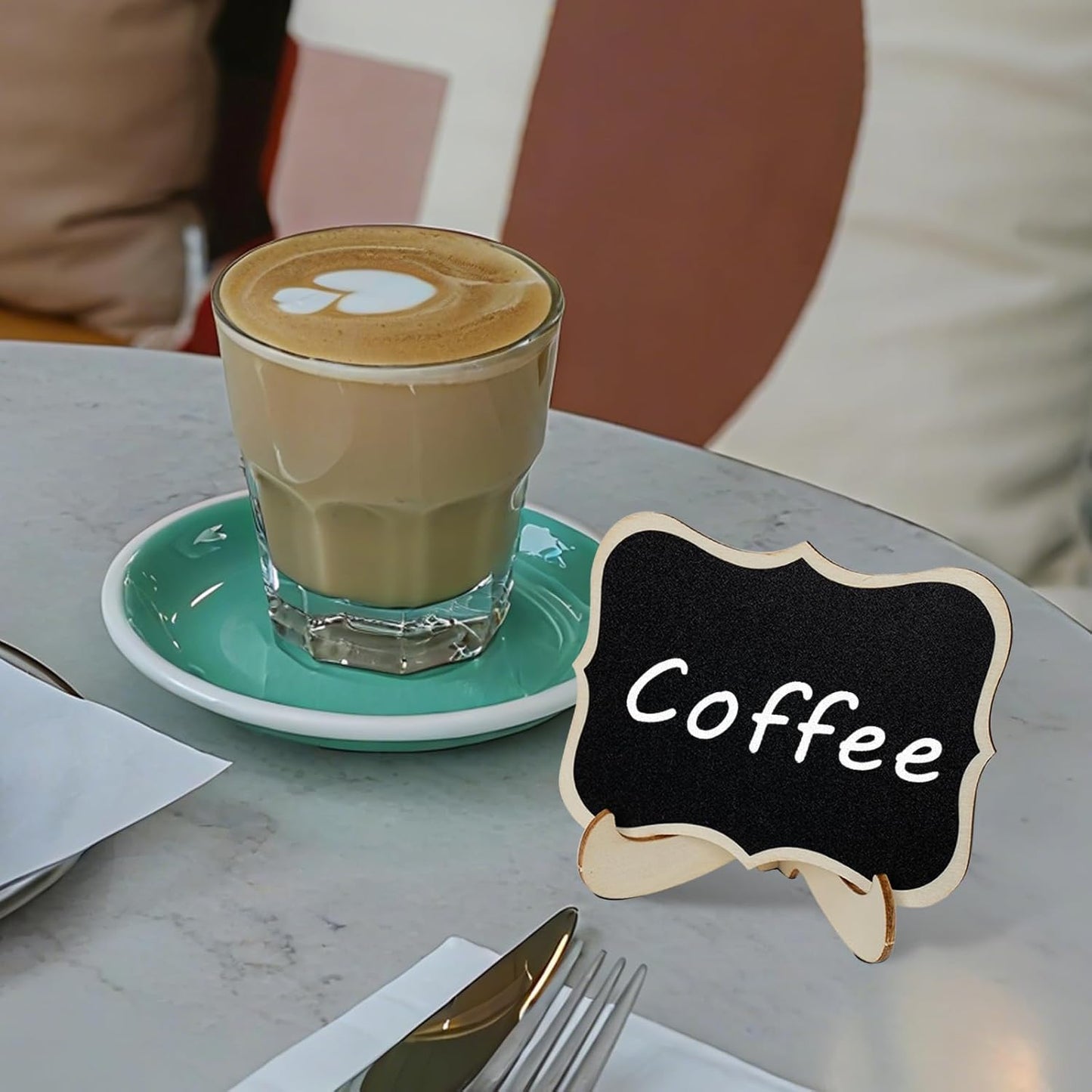 Mini Chalkboard Signs with Stands – Wooden Food Labels for Party, Buffet & Wedding – Includes 2 Chalk Markers – Mini Chalkboards for DIY Crafts & Food Display