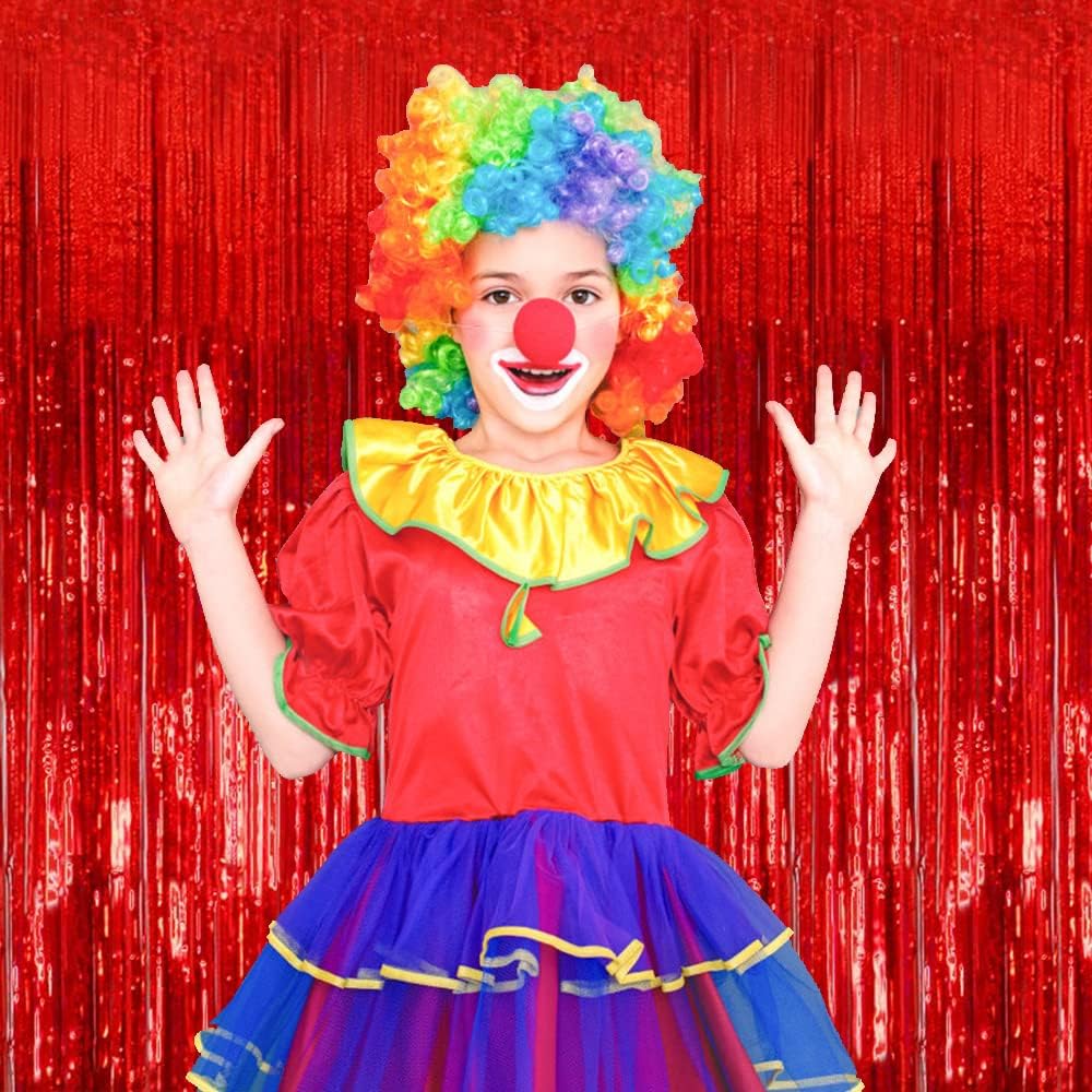 3 Pack Red Party Backdrop Tinsel Streamers Christmas Decorations Foil Fringe Backdrop Curtains Carnival Casino Theme Birthday New Year Holiday Celebration Bachelorette Party Decorations Supplies