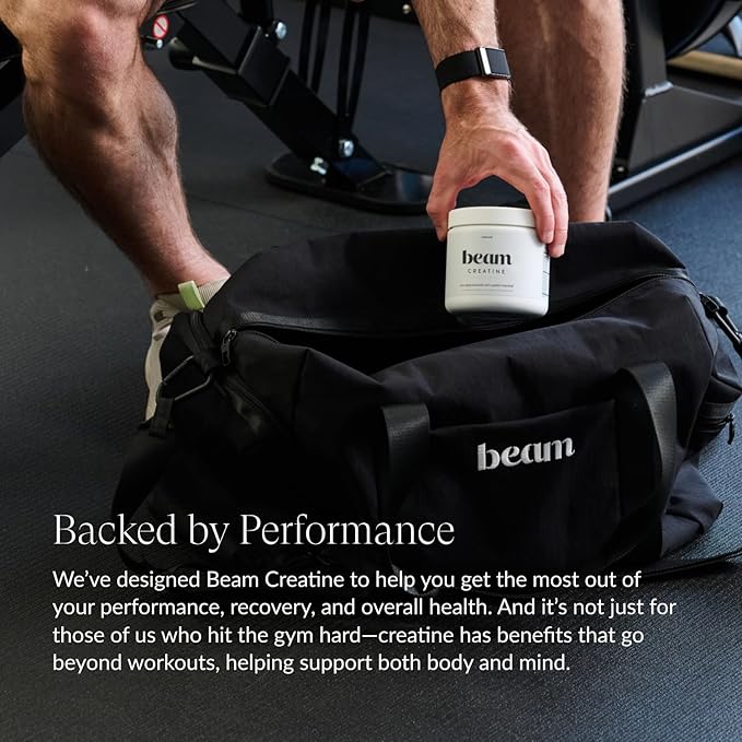 Beam Creatine Monohydrate Powder - Micronized Creatine for Muscle Growth, Strength, Endurance & Recovery - Unflavored, Fast-Dissolving, Workout Supplement for Men & Women, Keto & Vegan - 60 Servings