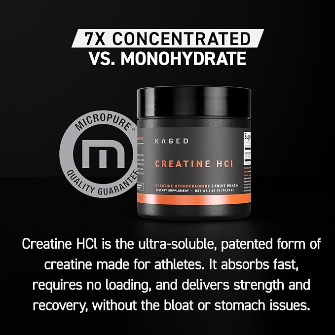 Kaged Creatine HCl Capsules | Unflavored | Muscle Building & Recovery | Patented Creatine Hydrochloride Formula | Vegan, Gluten Free, Easily Digestible | Supplements for Men & Women | 75 Servings