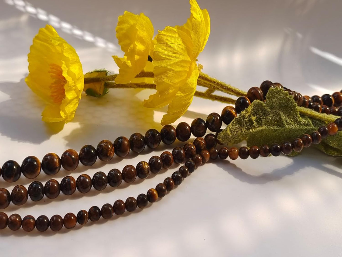 Stone Beads 6mm 140pcs Yellow Tiger Eye Beads Round Loose Gemstones Beads for Bracelet Necklace Jewelry Making (6mm, 60614 Yellow Tiger Eye)