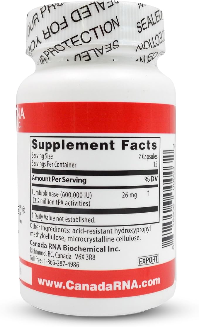 Canada RNA (Lumbrokinase) for Circulatory Health, 30 caps