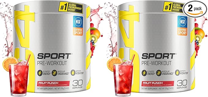 Cellucor C4 Sport Pre Workout Powder Fruit Punch - NSF Certified for Sport | 30 Servings, Packaging May Vary. (Pack of 2)