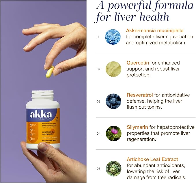 AKKA Premium Liver Cleanse Detox & Repair Superbiotic - 2pack: Detox, Regeneration, & Restoration Liver Support Supplement with Bioavailable Pasteurized Akkermansia | Vitality | Metabolism | Immunity