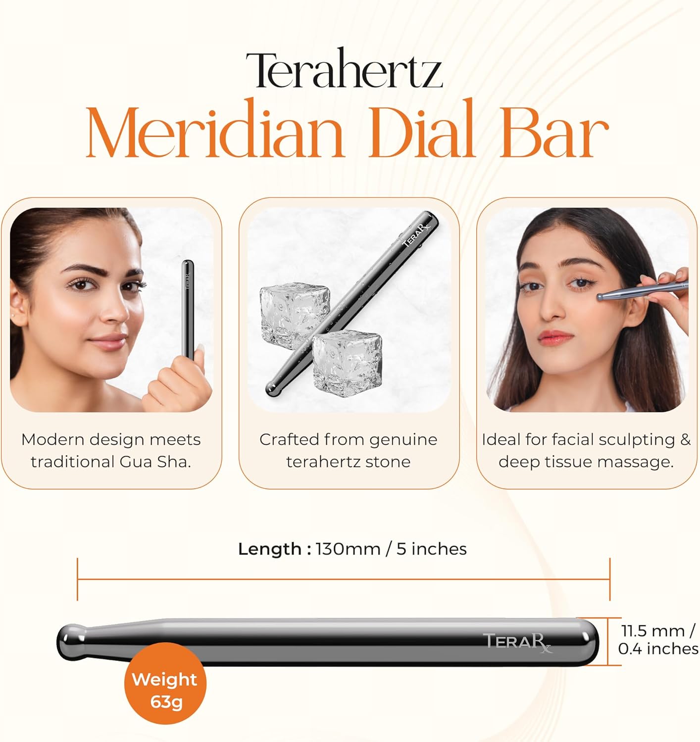 TeraRX® Terahertz Acupuncture Pen for Face – Authentic Terahertz Stone Pressure Point & Deep Tissue Massage Tool - Premium Acupressure Pen & Reflexology Tools for Beauty & Self-Care Rituals
