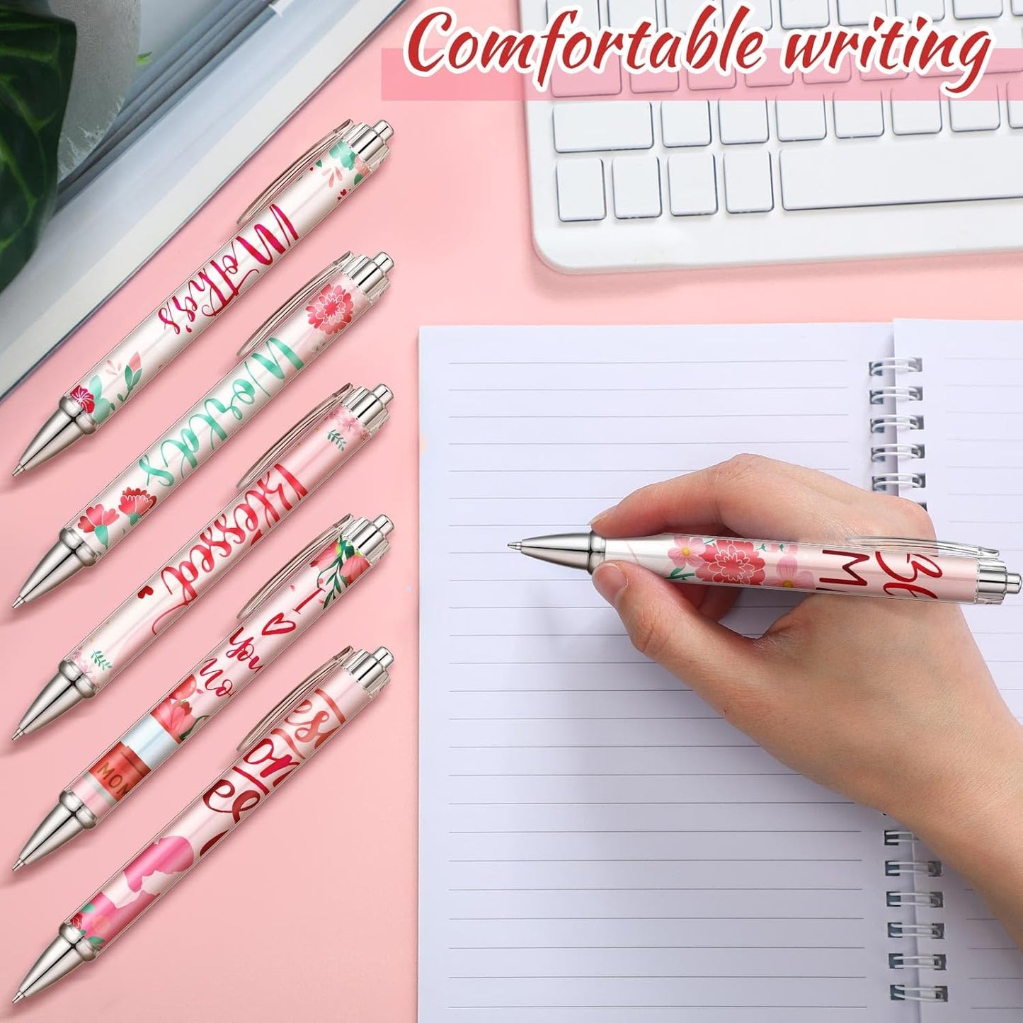 24 Pcs Christmas Appreciation Gifts Pen for Mom Mothers Christmas Stocking Stuffers Xmas Party Favors Cute Pen Thank You Gift Ideas for Women Birthday Journaling Accessories Office Souvenir