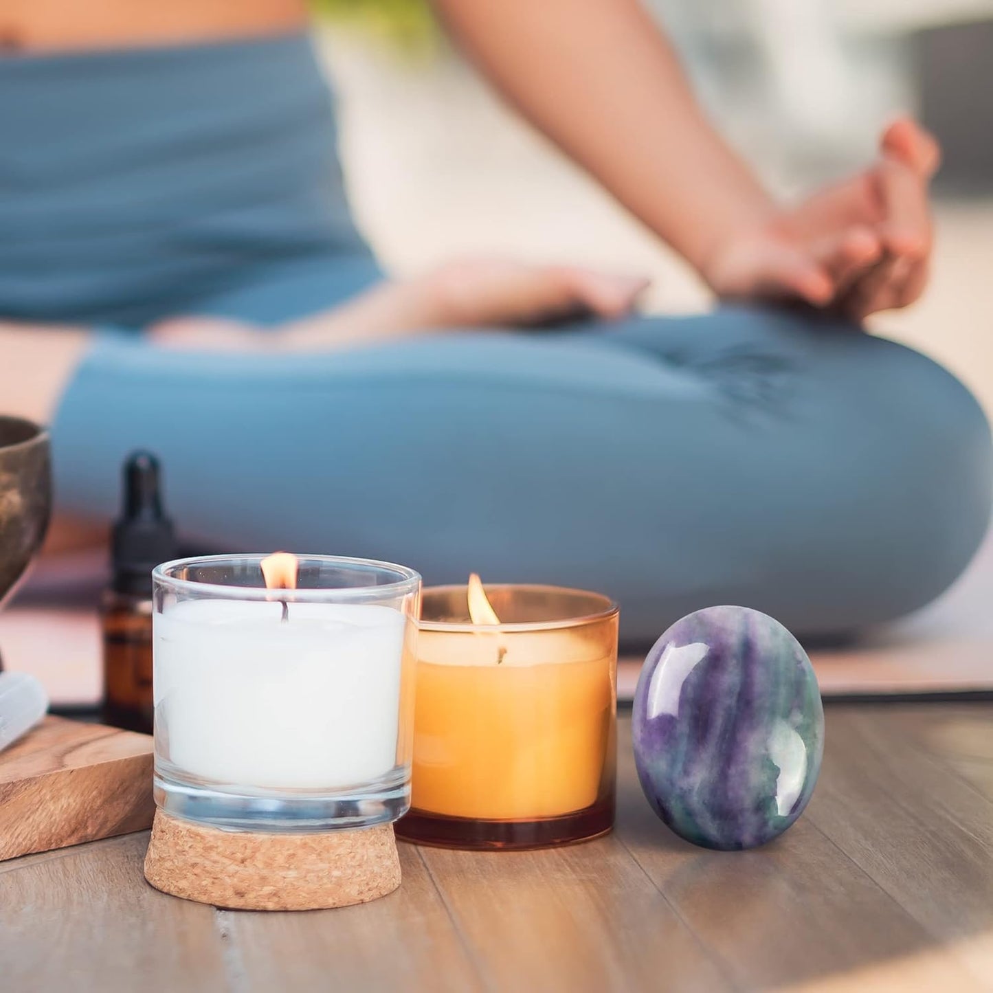 1.8 Inch Rainbow Fluorite Thumb Worry Stones for Anxiety, Crystals and Healing Stones for Relief Meditation Yoga Spiritual Reiki Positvity, Palm Polished Stones Pocket Gemstone