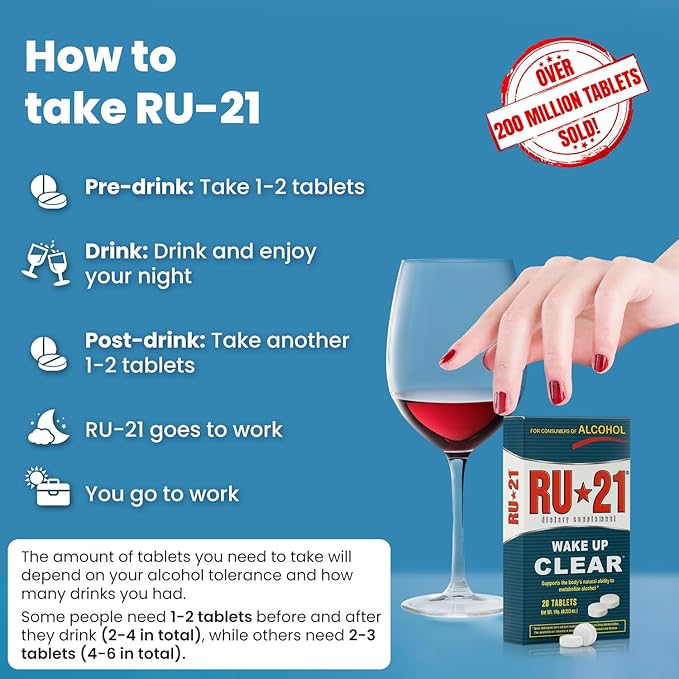 The Supplement for When You Want to Drink & Go to Work The Next Morning | Feel Better After Celebrating & Support Your Liver | Trusted for 23 Years | Made in USA (20-Pill x 6-Pack, 60 Servings)