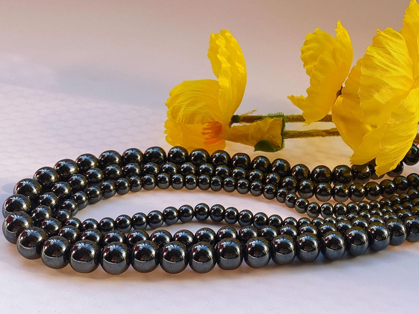 Stone Beads 8mm 100pcs Black Hematite Beads Round Loose Gemstones Beads for Bracelet Necklace Jewelry Making (8mm, 60819 Black Hematite)