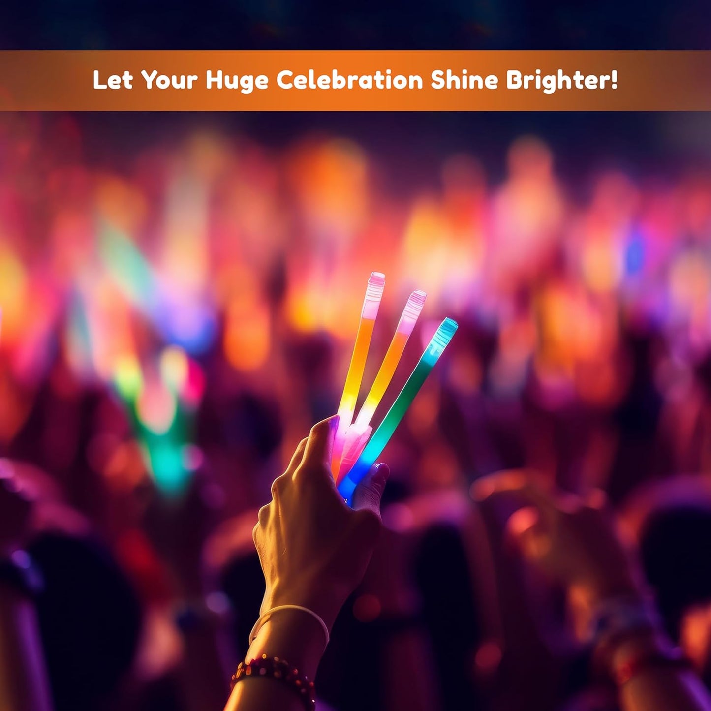 Glow Fever Glow in The Dark Sticks - 100 ct 6" Glow Sticks Bulk Party Pack with End Caps & Lanyards - Glow Party Favors for Concert, Festival, & Wedding Neon Light Sticks by Party Dragon, Purple